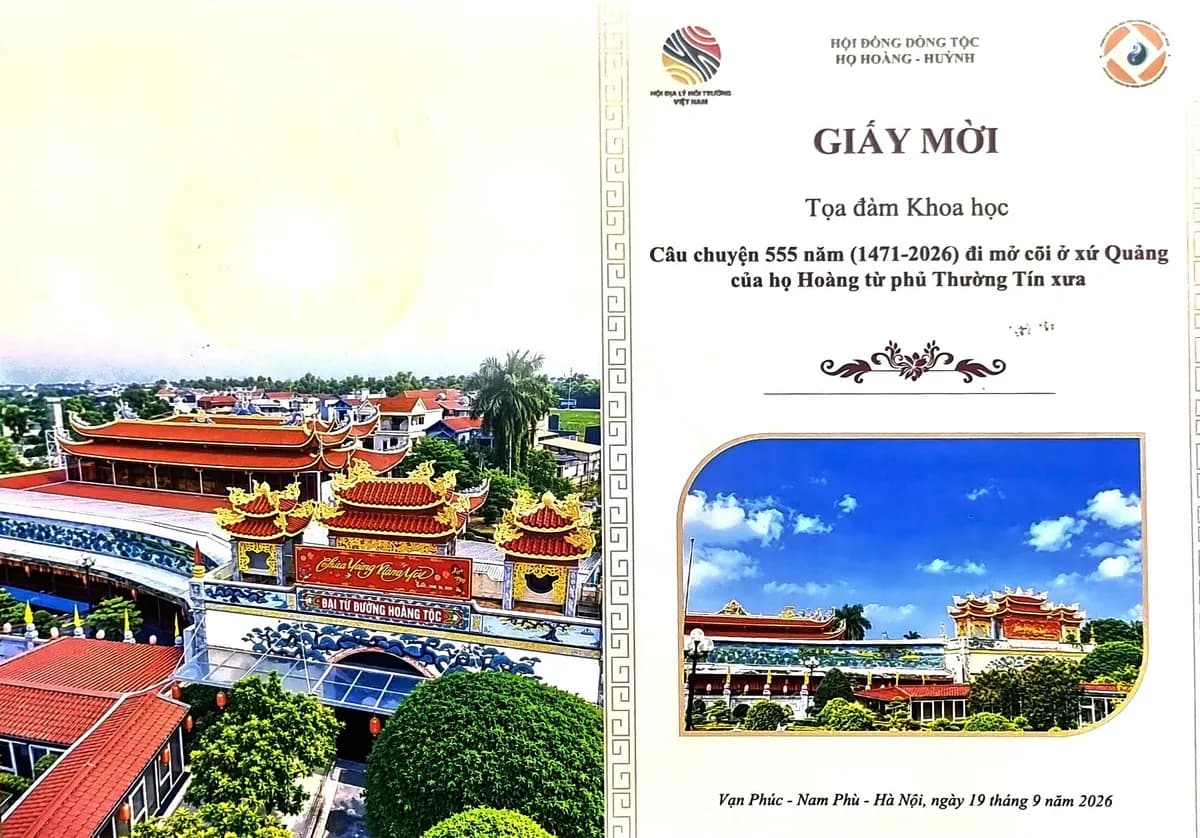 Tọa Đàm Khoa Học Câu Chuyện 555 Năm Đi Mở Cõi Ở Xứ Quảng Của Họ Hoàng Từ Phủ Thường Tín Xưa